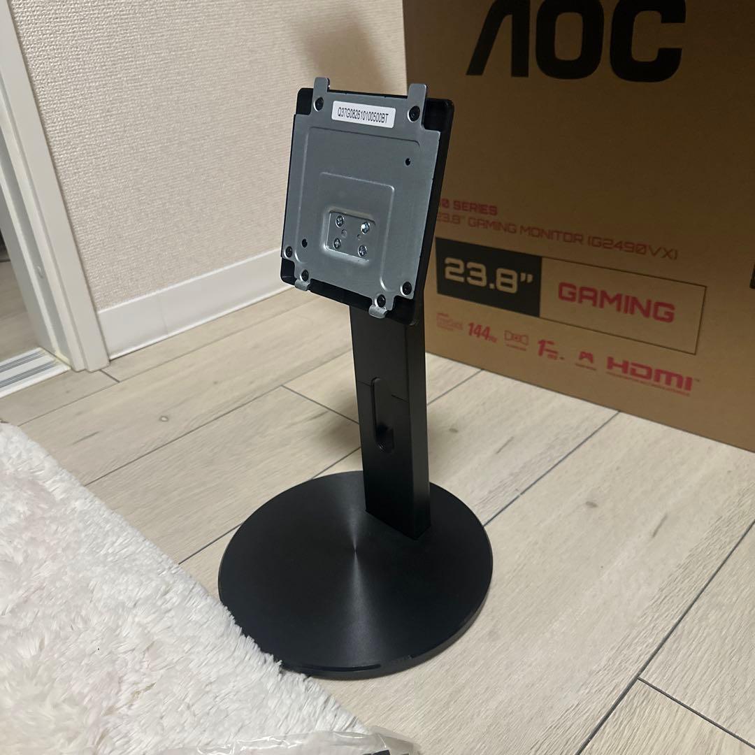 23.8インチ144Hz ゲーミングモニター 黒色ディスプレイ 本体