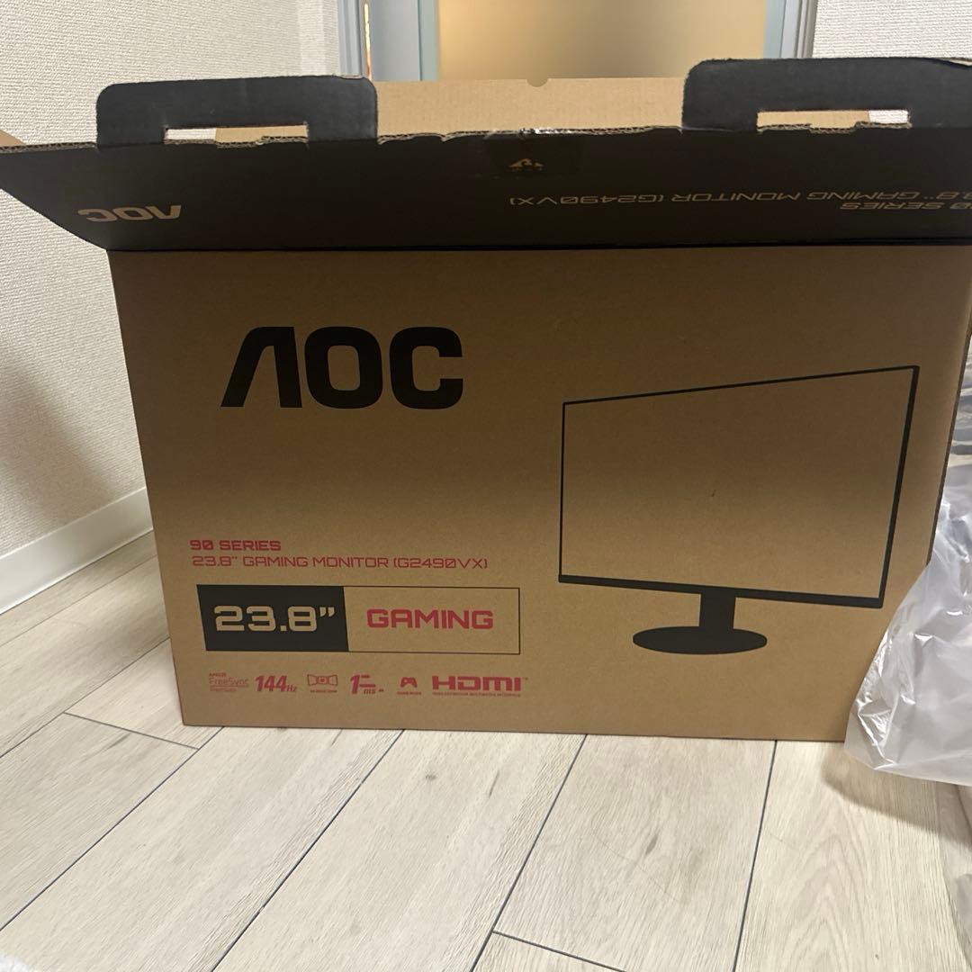 23.8インチ144Hz ゲーミングモニター 黒色ディスプレイ 本体