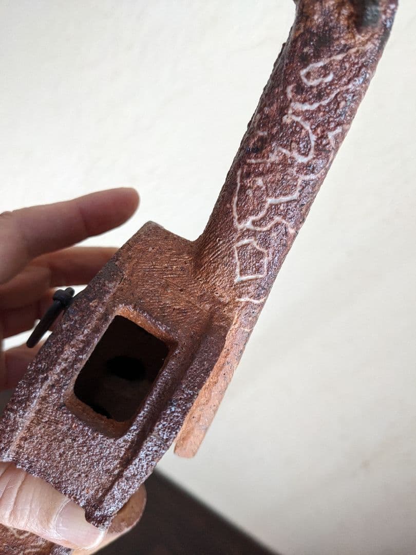 肥後博己　オブジェ　花器　陶　バイオリン