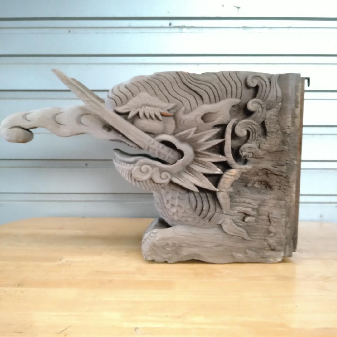 入手困難 象鼻 木鼻 木彫り 彫刻 手作り 高さ44cm 幅55cm 江戸時代