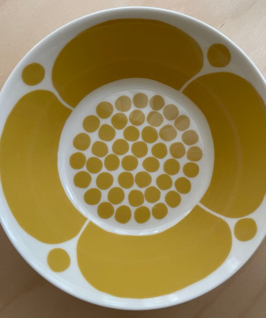 アラビア　スンヌンタイ　イエローのボウル　17㎝