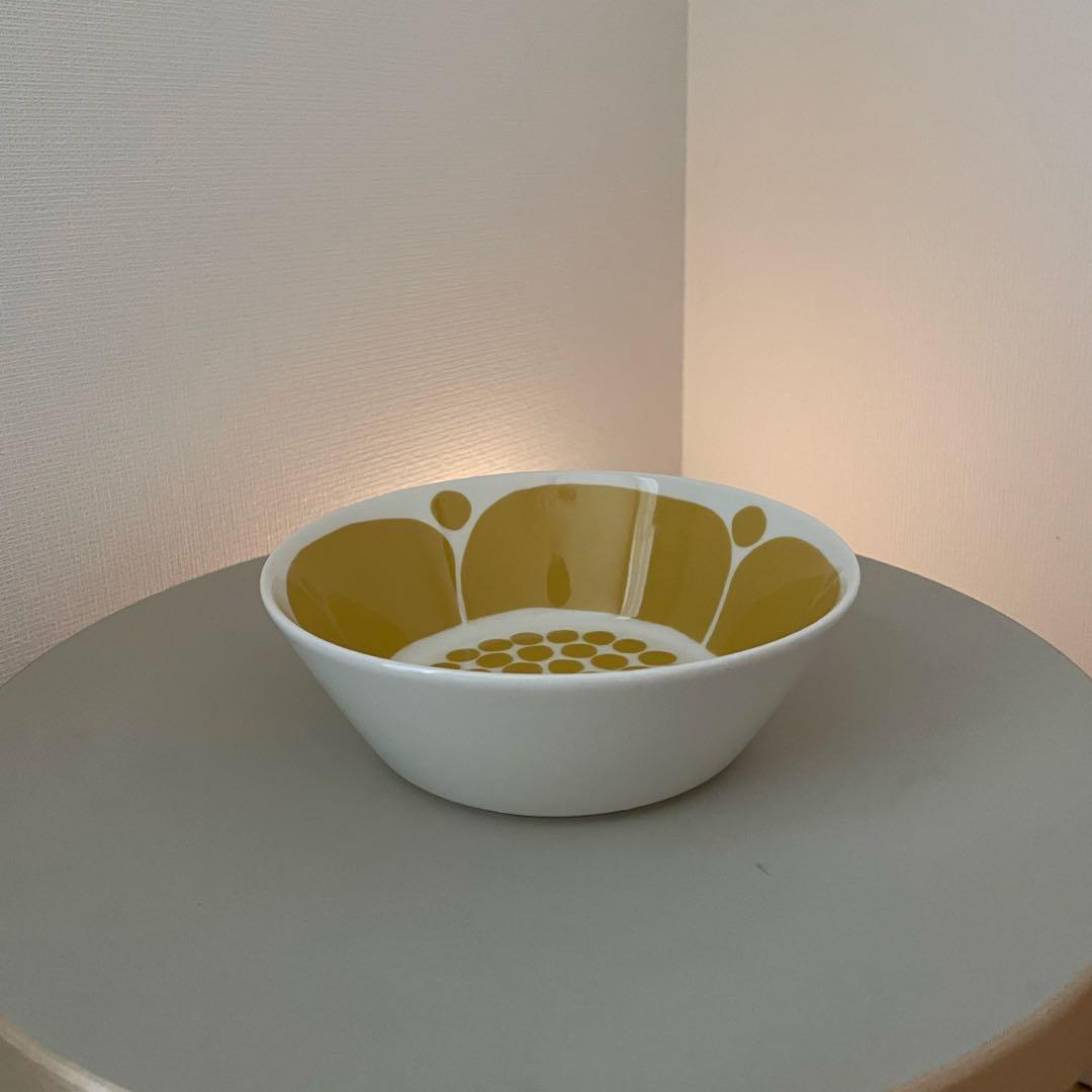 アラビア　スンヌンタイ　イエローのボウル　17㎝