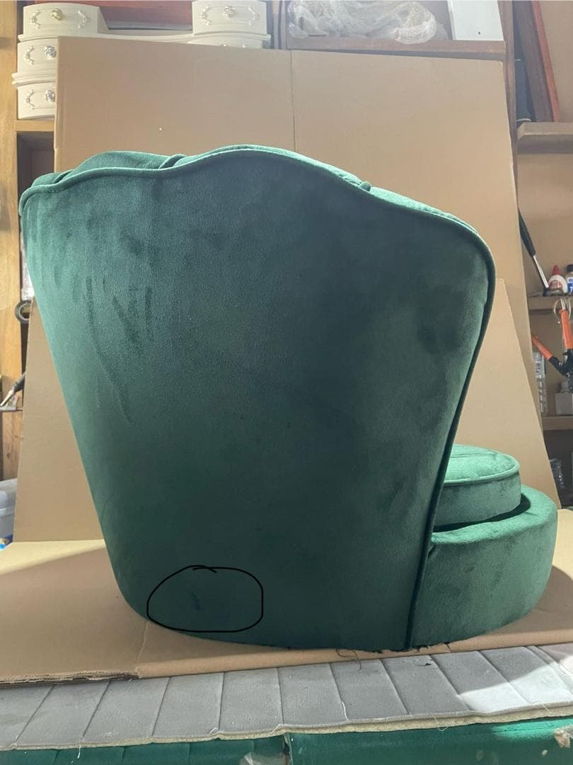グリーン バタフライ型チェア 訳あり品　写真をご確認 SF01-70-01
