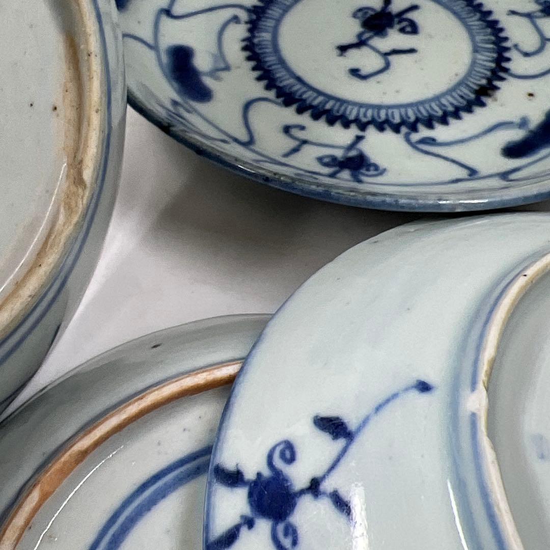 中国清朝時代　染付中皿20枚箱付直径約14.5㎝トサチニ東な7-0618⭐︎2F