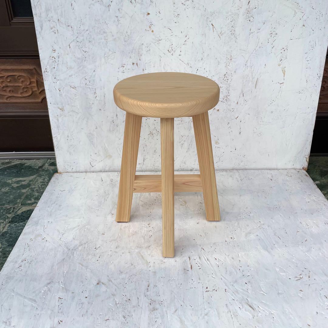 レモネード　国産ひのき　丸椅子　木製スツール　6脚