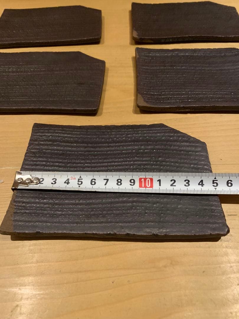 【安永頼山】唐津焼 櫛目変形小皿 5客セット