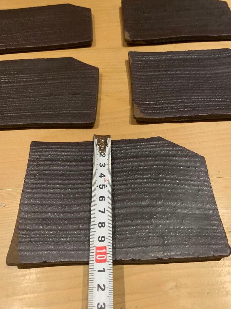 【安永頼山】唐津焼 櫛目変形小皿 5客セット