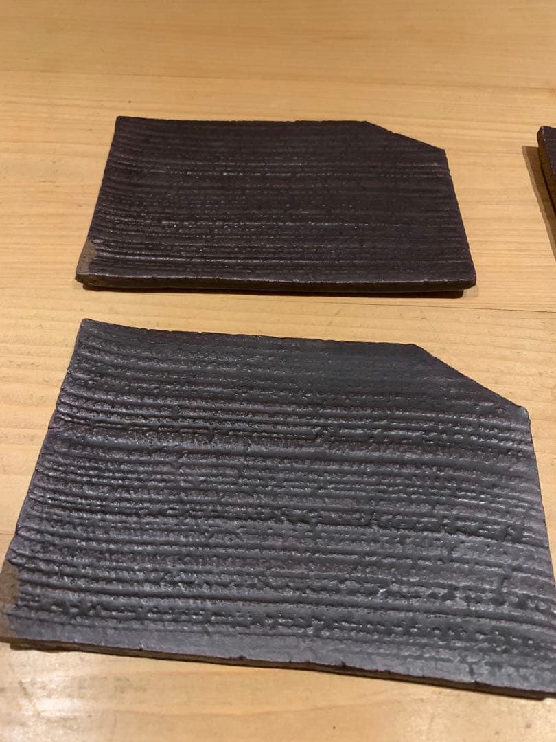 【安永頼山】唐津焼 櫛目変形小皿 5客セット