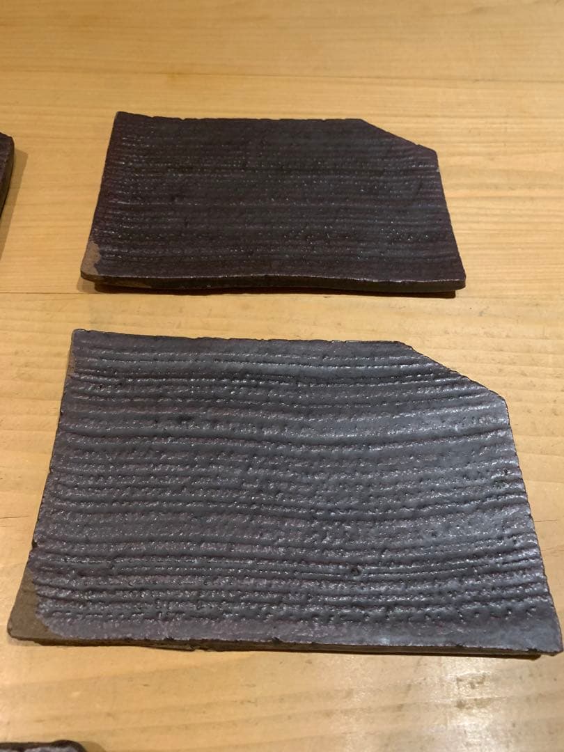 【安永頼山】唐津焼 櫛目変形小皿 5客セット
