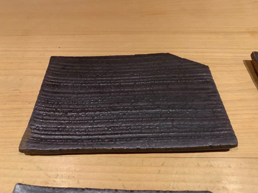 【安永頼山】唐津焼 櫛目変形小皿 5客セット
