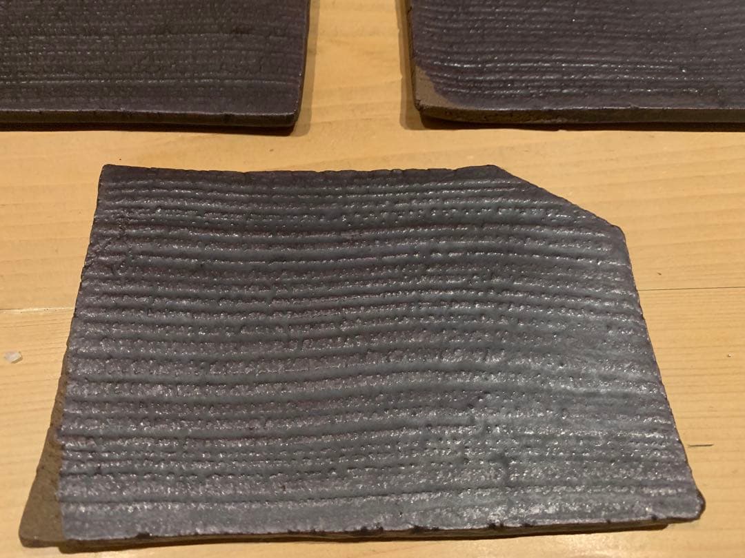 【安永頼山】唐津焼 櫛目変形小皿 5客セット