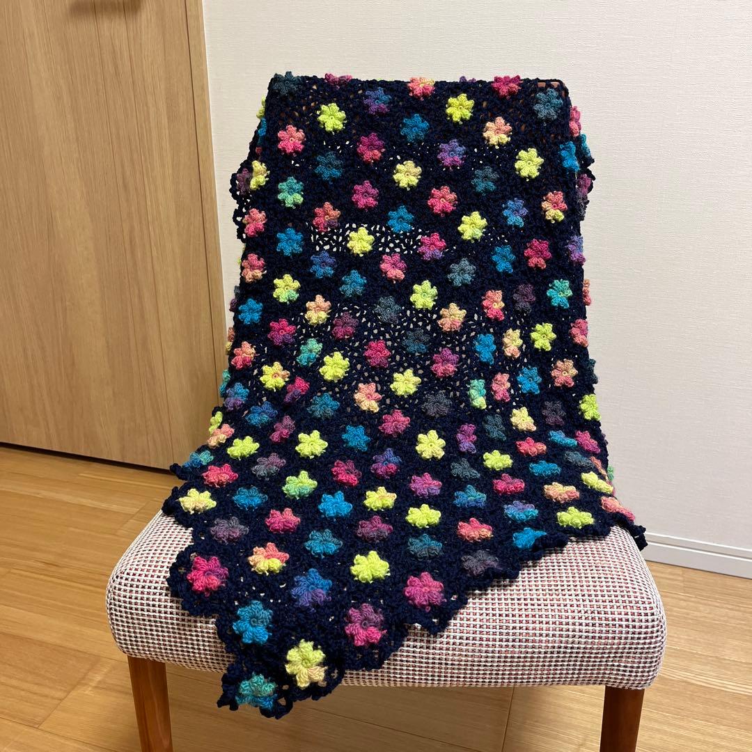『カラフルフルールブランケット』ホビーラホビーレ〜手編み〜マルチカバー