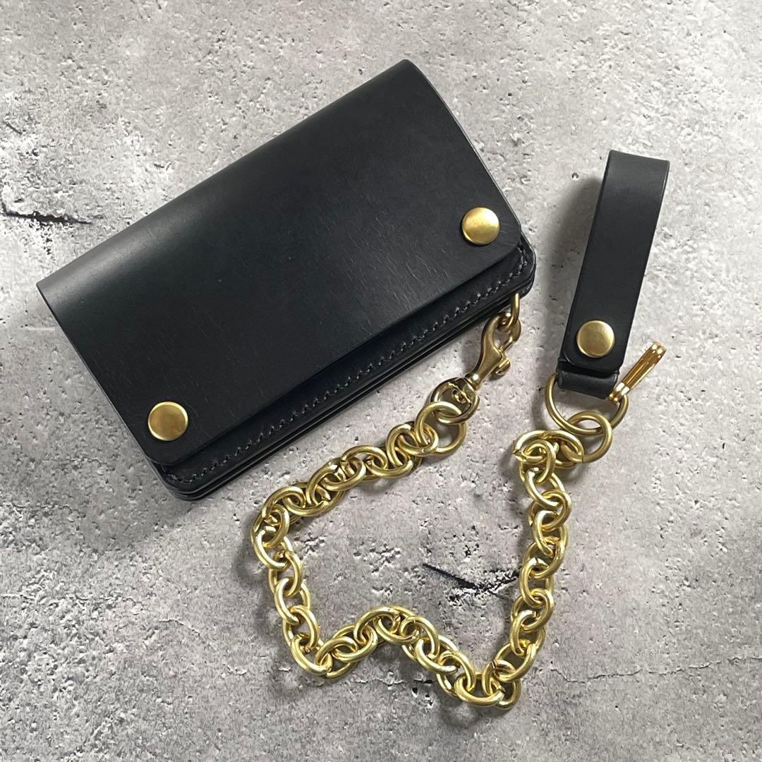 ミドルトラッカーウォレット CORE mid CRUST ブラック 真鍮