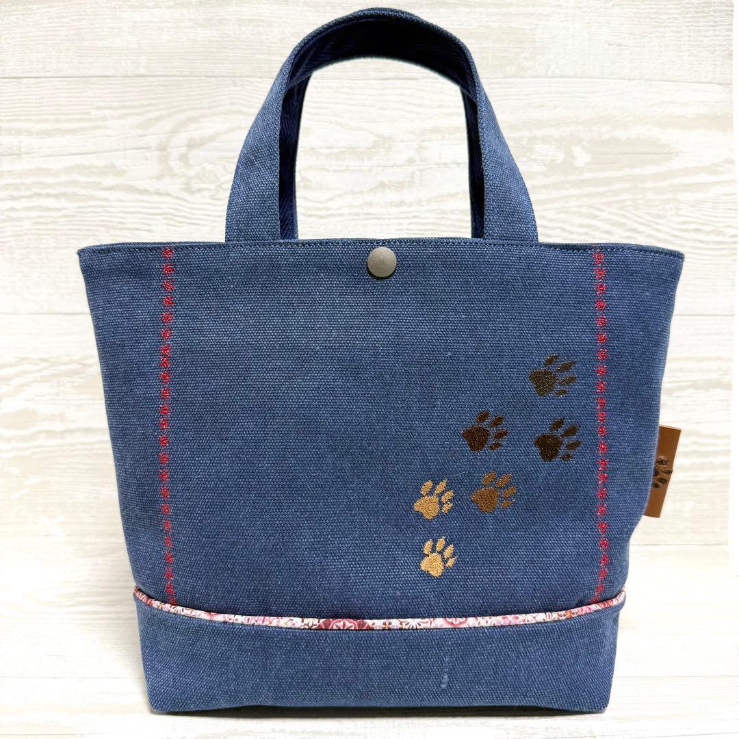 コーギー刺繍♡帆布のトートバッグ