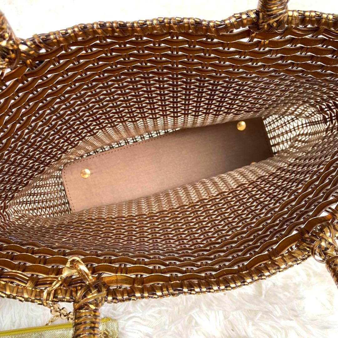 美品✨アンテプリマ　トートバッグ　インストレッチオ　ゴールドポーチストラップ付き