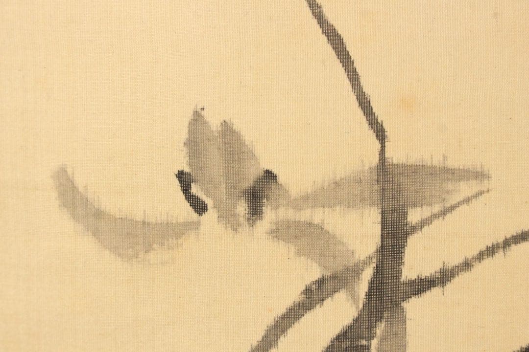 No5102 掛軸　村瀬秋水蘭画賛　絹本 合箱　南画　古画　古美術　送料無料
