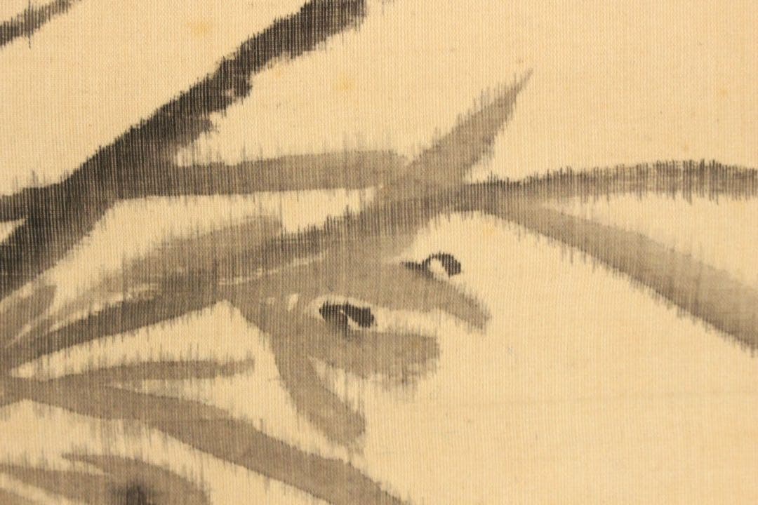 No5102 掛軸　村瀬秋水蘭画賛　絹本 合箱　南画　古画　古美術　送料無料