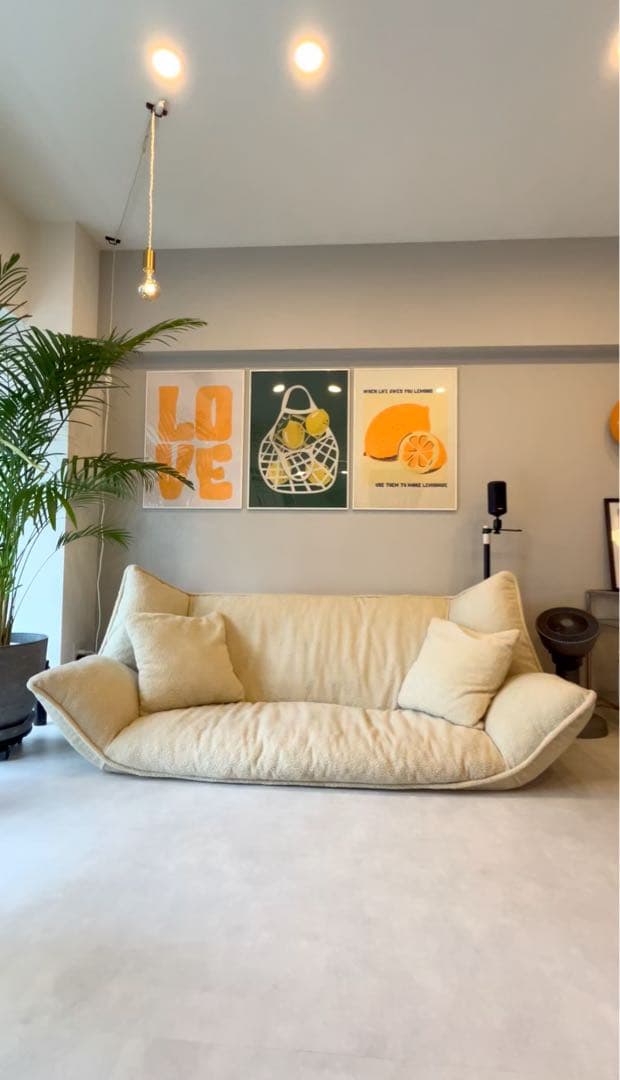 【※引取限定】RASIK『Flumie フルーミー』 2人掛けワイド アイボリー