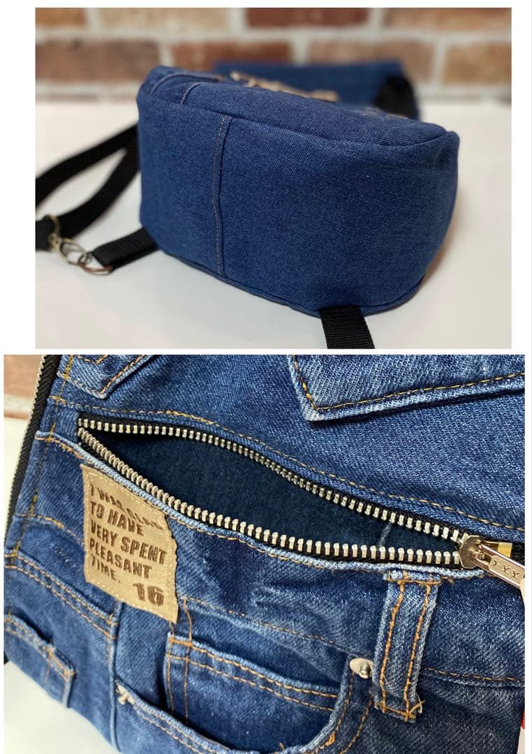 〈1079〉デニムリメイク ワンショルダーボディバッグ ハンドメイド