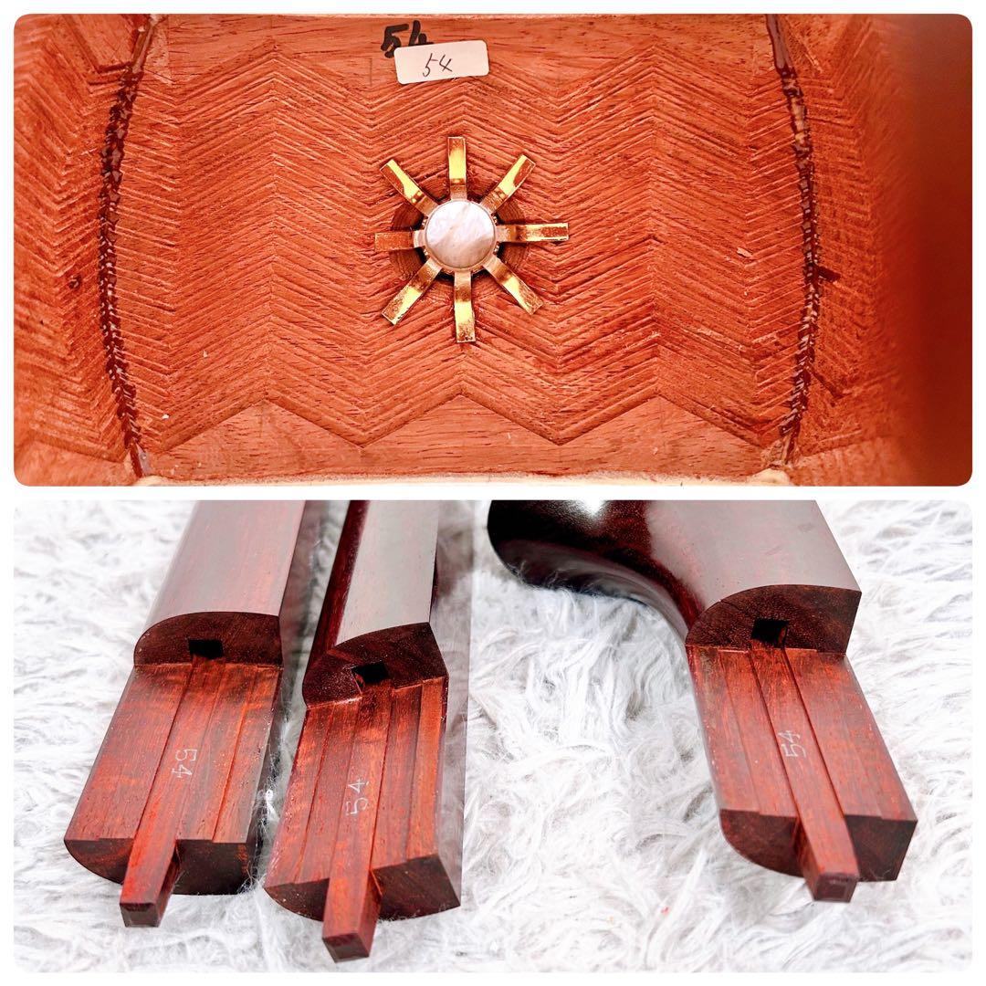 【希少】津軽三味線　紅木　太棹　東さわり付　本皮　皮やぶれなし　二本溝