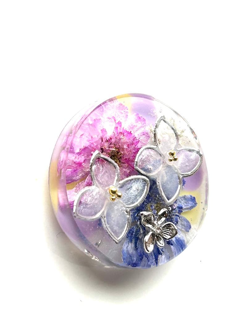新作☆レジンヘアゴム　Rain紫陽花パープル