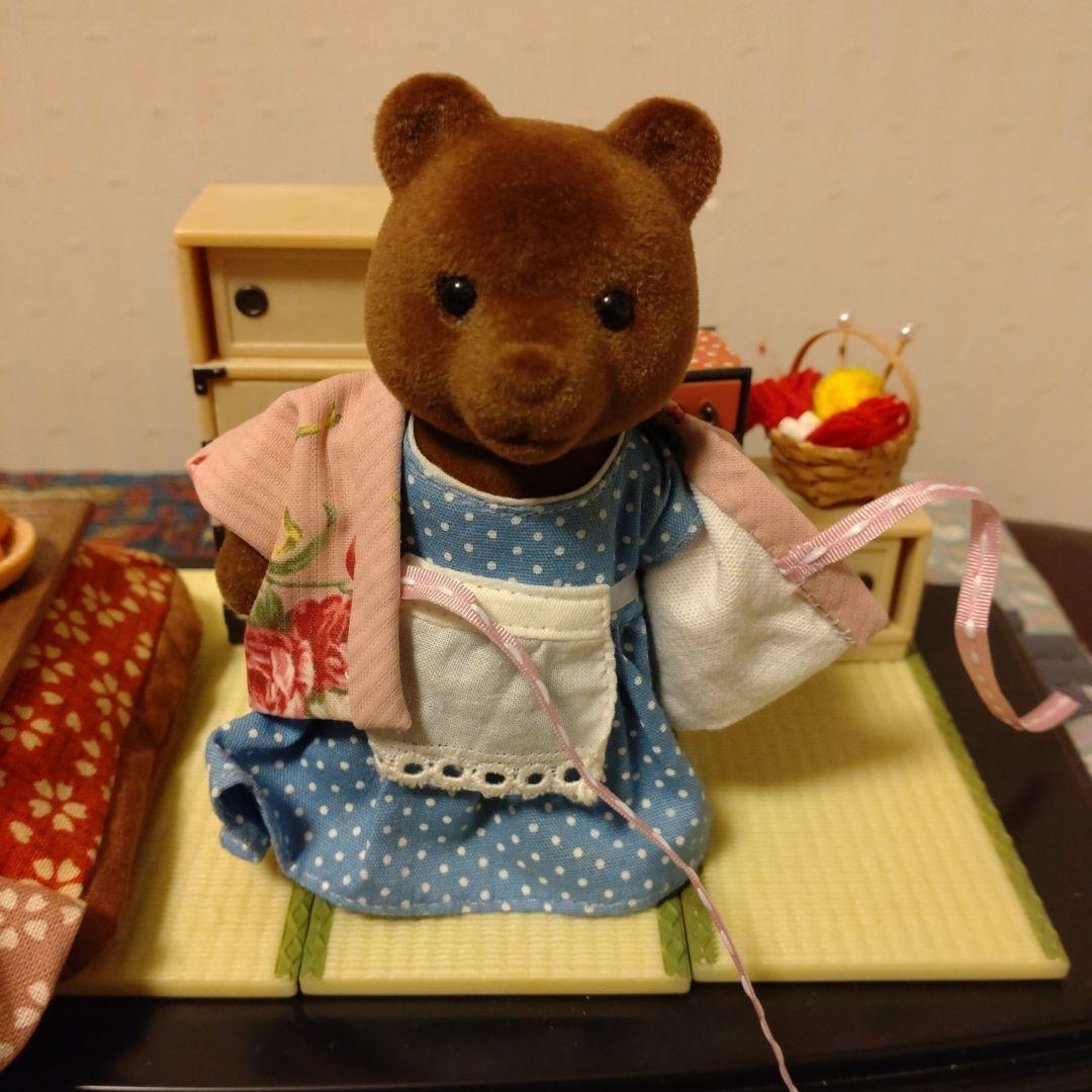 シルバニアファミリーサイズ☆ブラウンくまのお母さん用はんてん