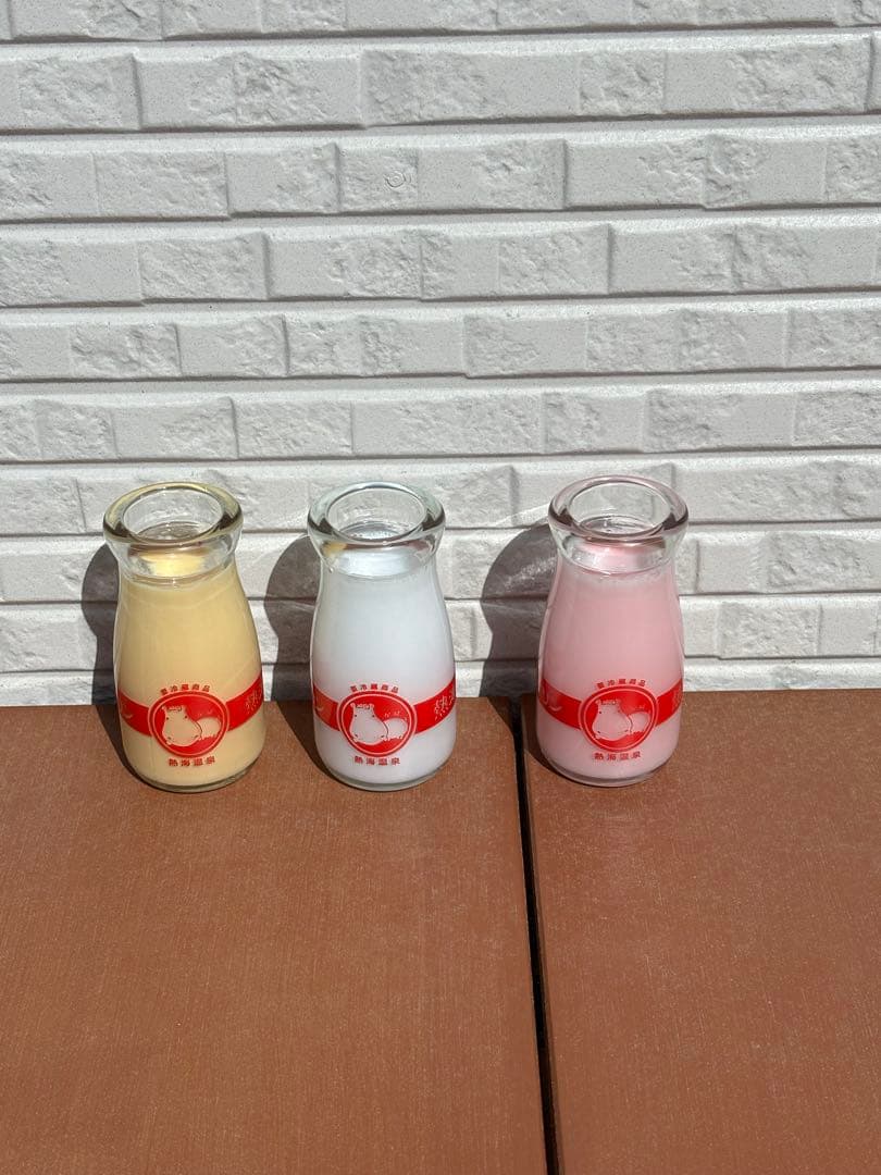 食品サンプル　熱海プリン　カスタード　苺　ミルク