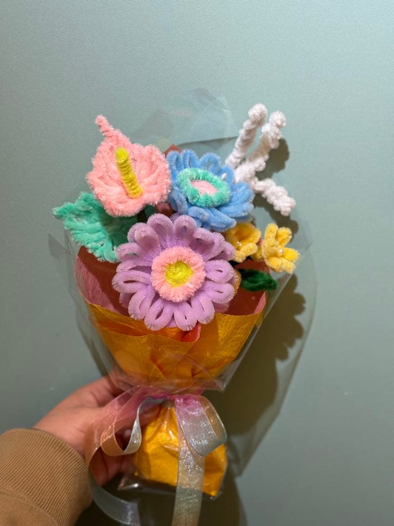 ハンドメイド モールフラワー 枯れないお花 パステル 韓国