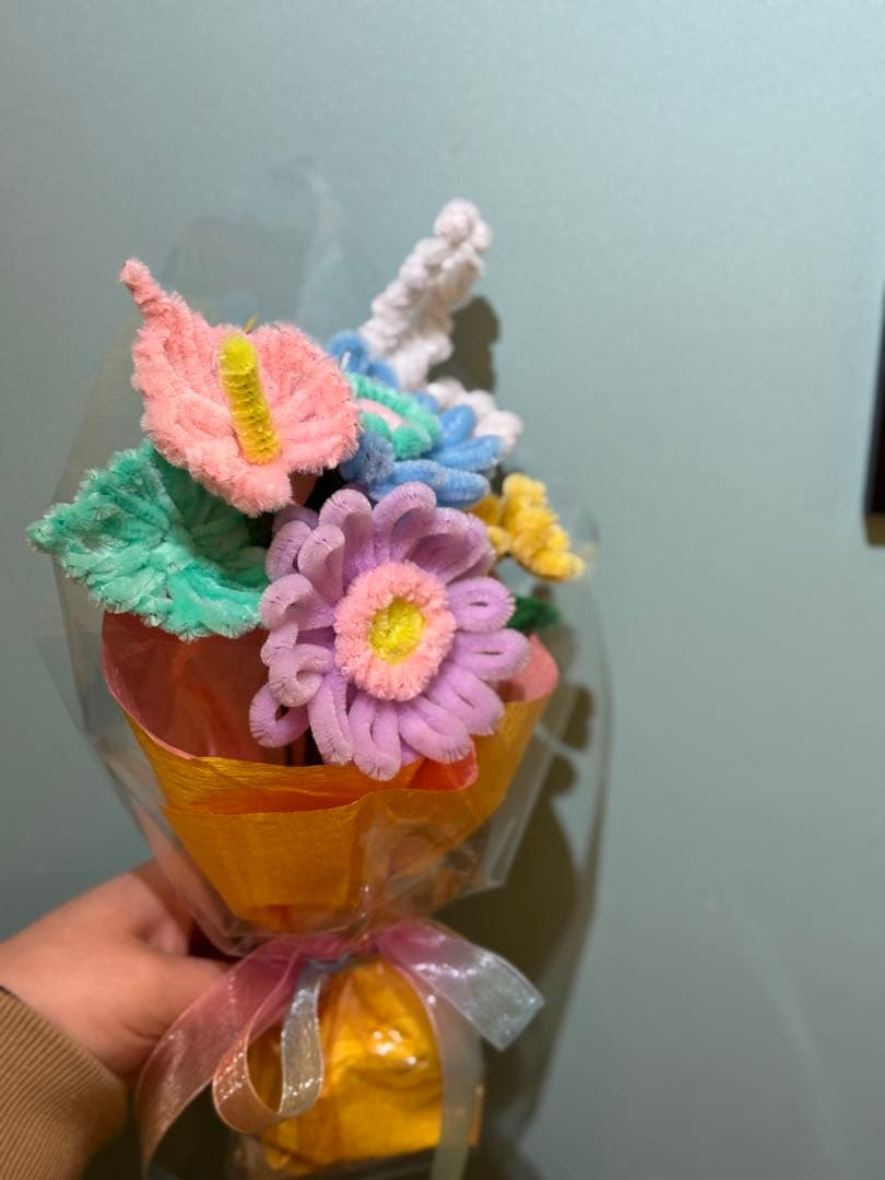 ハンドメイド モールフラワー 枯れないお花 パステル 韓国