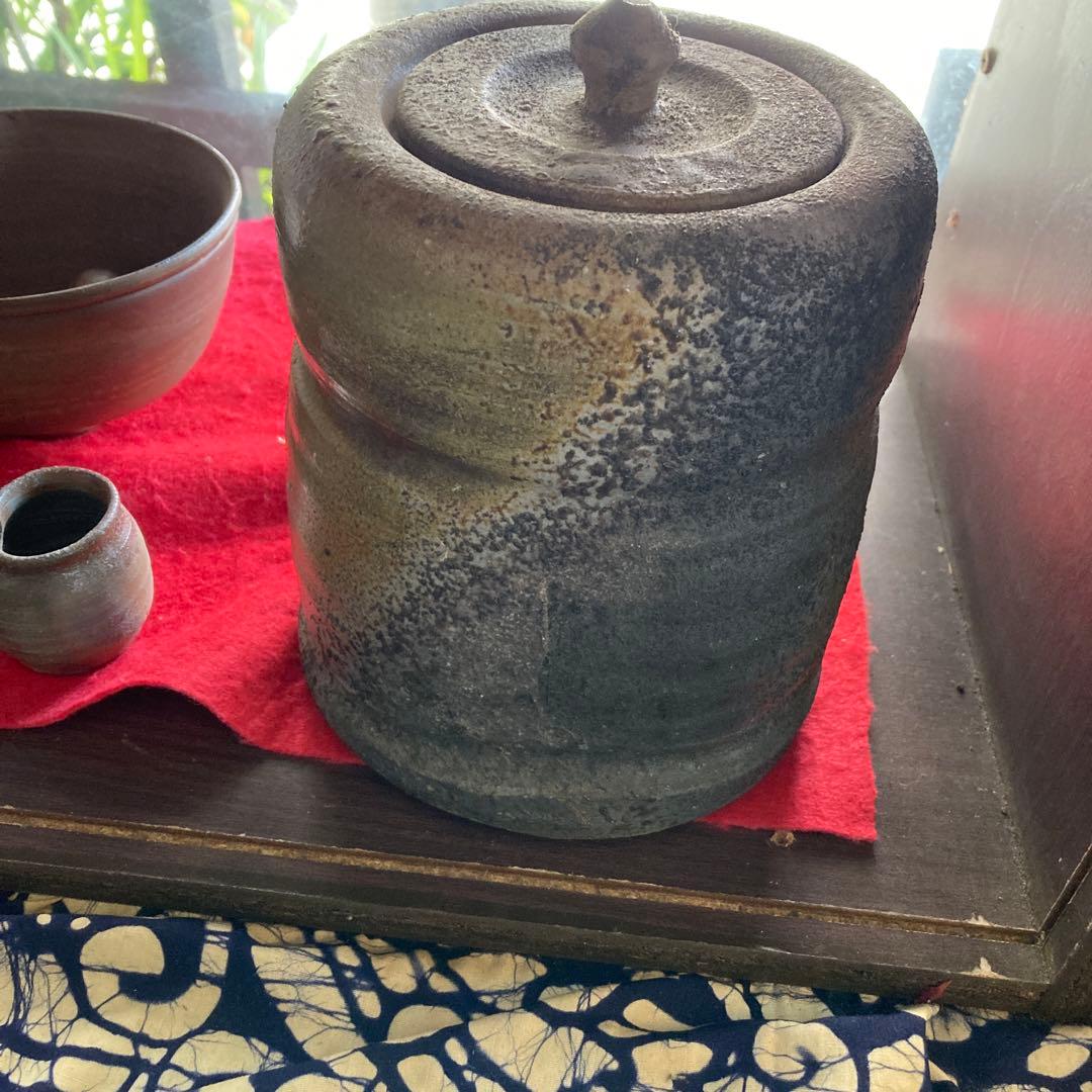 時代備前窯変水差し建水です❣️風格の有る見事な作品です❣️