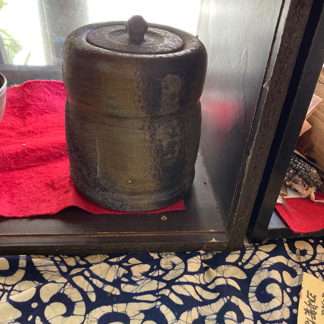 時代備前窯変水差し建水です❣️風格の有る見事な作品です❣️