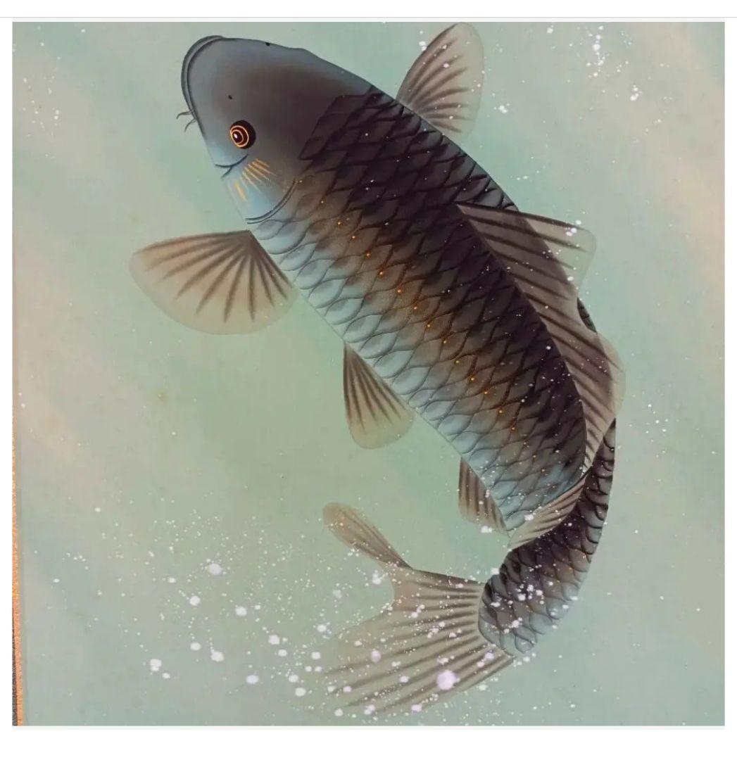 【昇鯉】金運 開運◎ 掛軸 縁起 おもてなし 絵 滝 龍 松 中国風水 日本美術