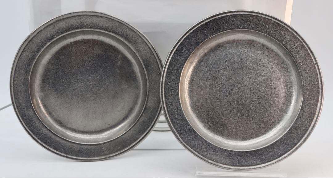 Pewter 平らな17cm小皿 2枚セットMADE IN U.S.A.