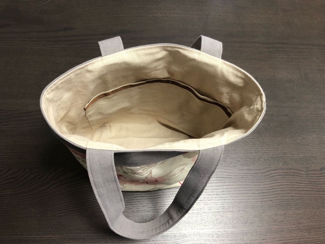 薔薇プリントバケツ型大きめトート