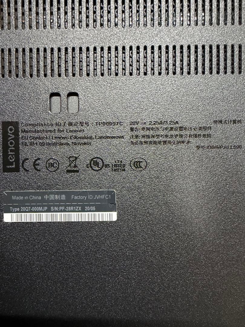 Lenovo 15.6インチノートPC ThinkPad L590
