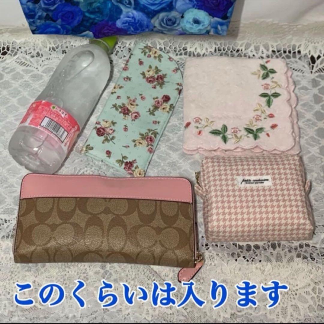巾着トートバッグミニ　ベアチェック柄　コーデュロイ　ブラウン　ハンドメイド