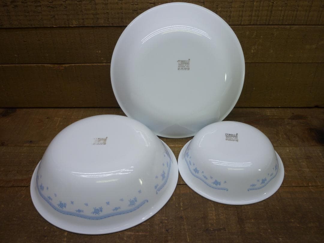 USED コレール ６種７枚 モーニングブルー 全面積層強化ガラス Q14669