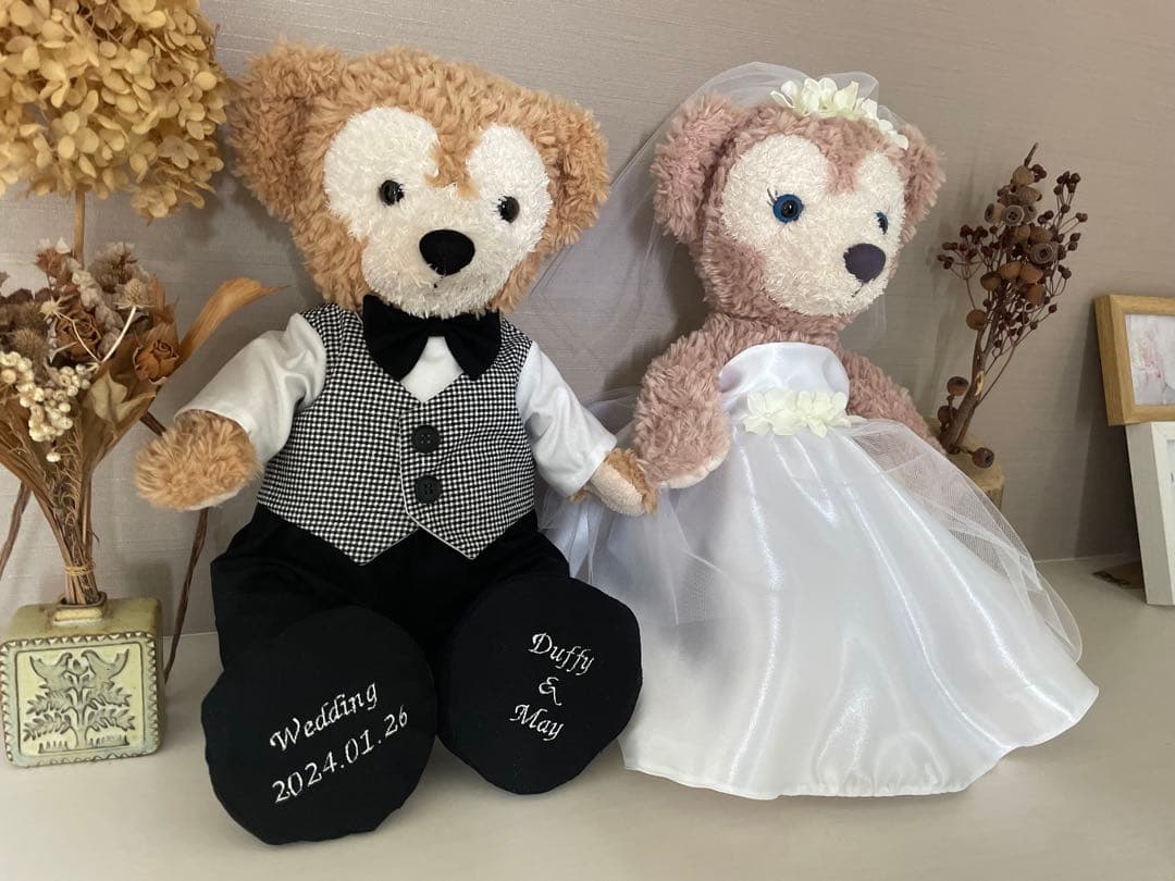 名入れ　ダッフィー シェリーメイ ウエディング コスチューム 結婚式 衣装