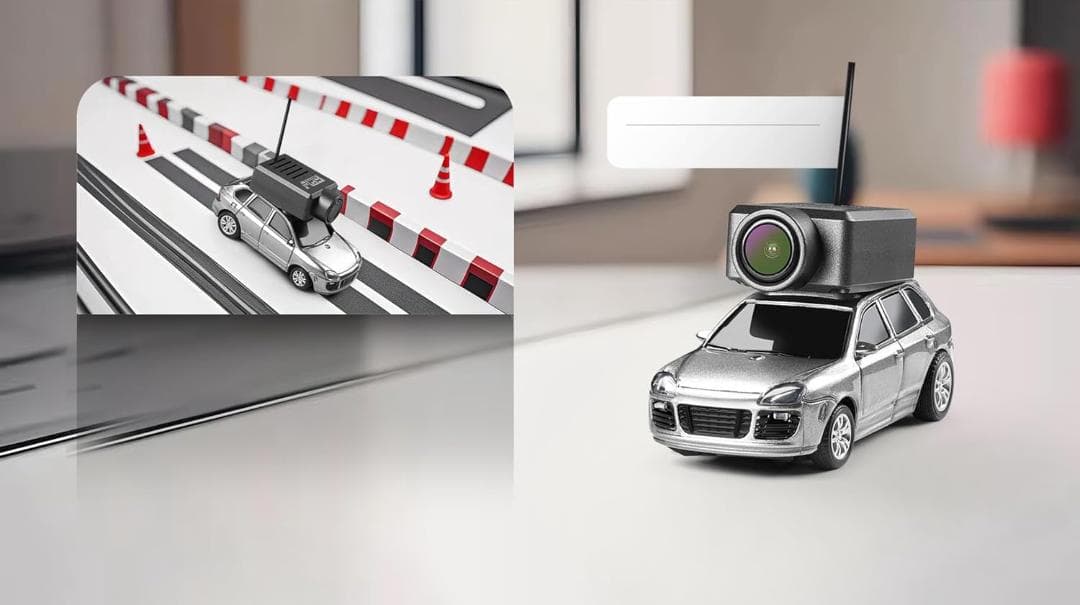 ハイテック　カメラ付きラジコンカー（シルバー）1/64 TECH FPV CAR