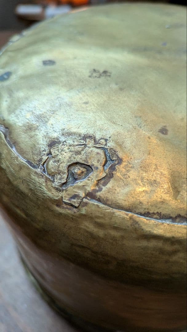 アンティークブラス 真鍮製 吊り下げポット ポットカバー 鉢カバー　i-25