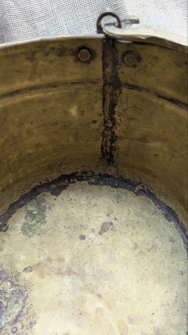 アンティークブラス 真鍮製 吊り下げポット ポットカバー 鉢カバー　i-25