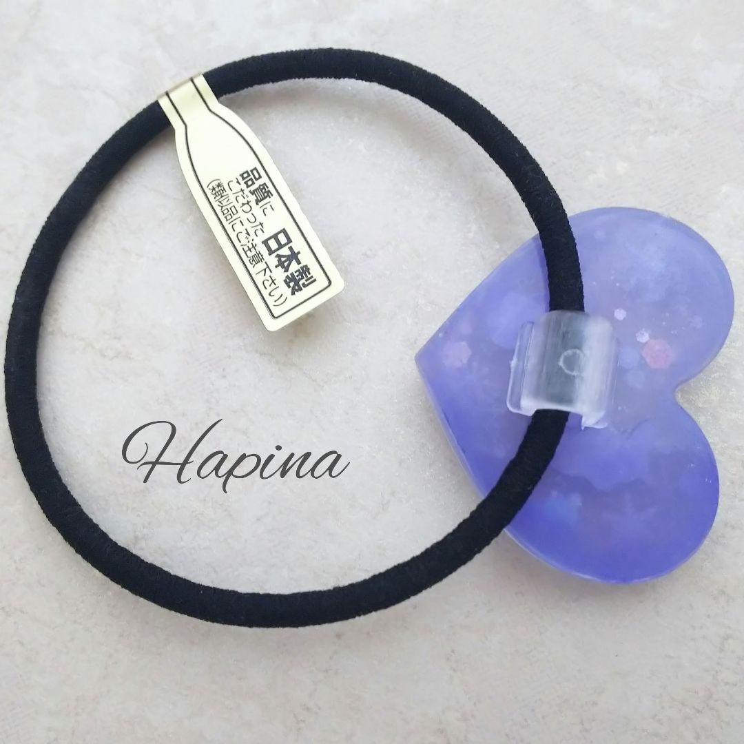 雪うさぎハートレジンヘアゴム