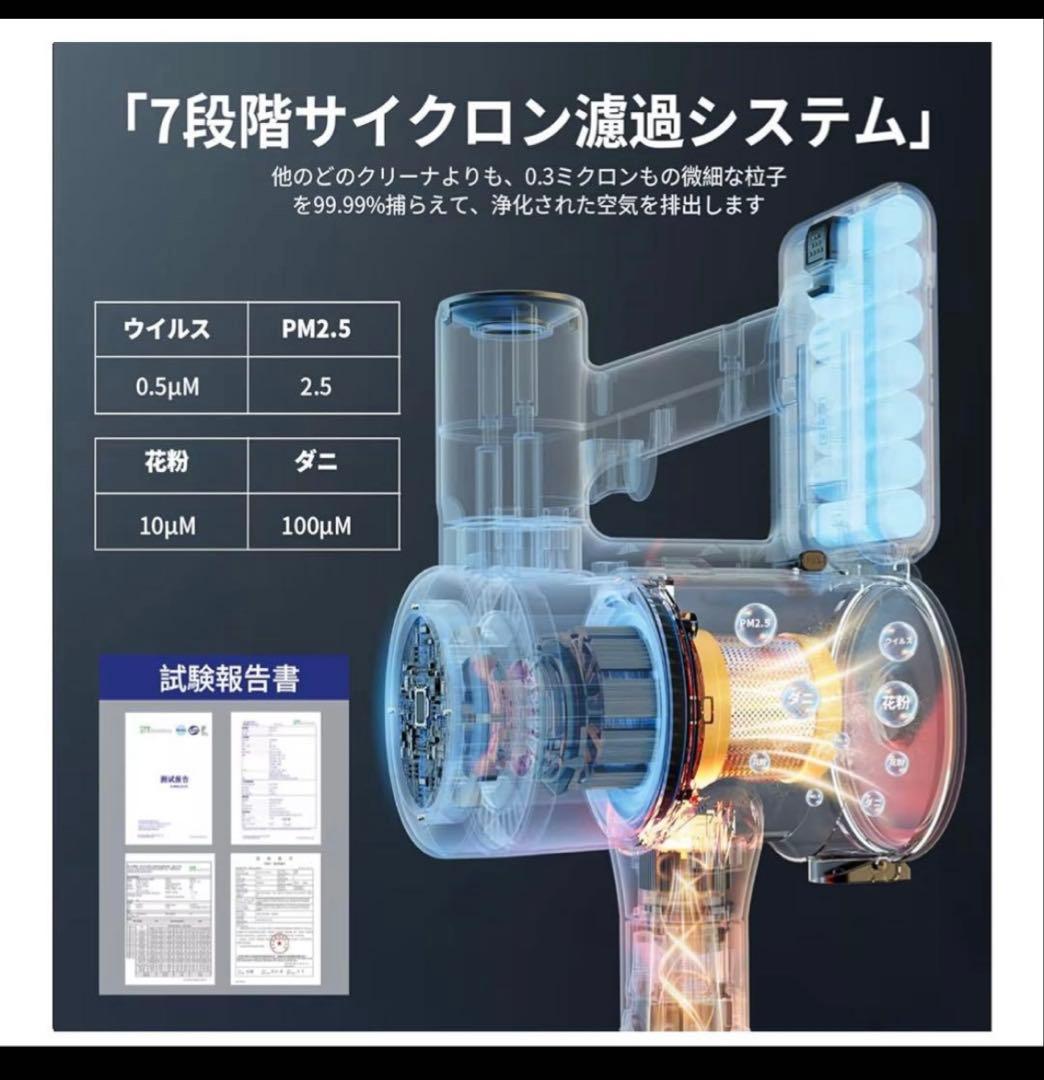 【新品未使用】YIEEC コードレス掃除機 70kPa LEDライト搭載