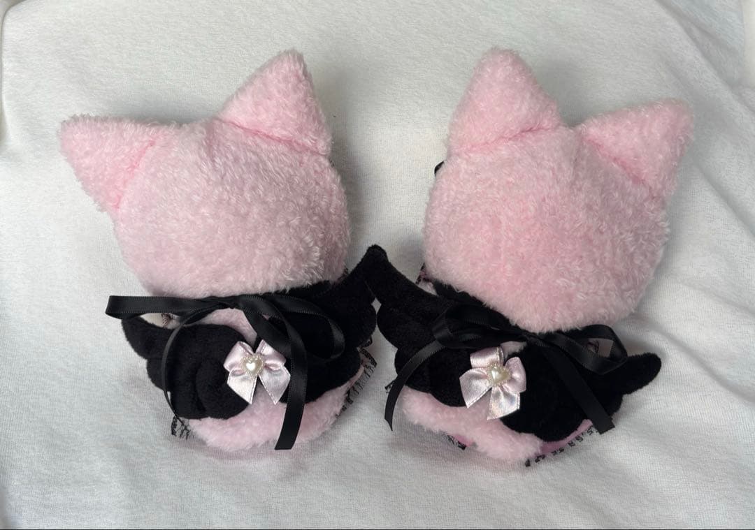 ちびぐるみ ぬい服 11cm ねこ耳 ２着セット ブラック ピンク