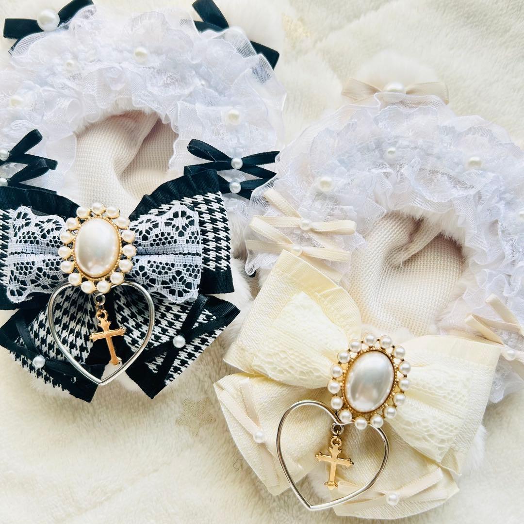 《ペア割引》ぬい服　着ぐるみ　10cm にじぱぺっと【白黒レースset】