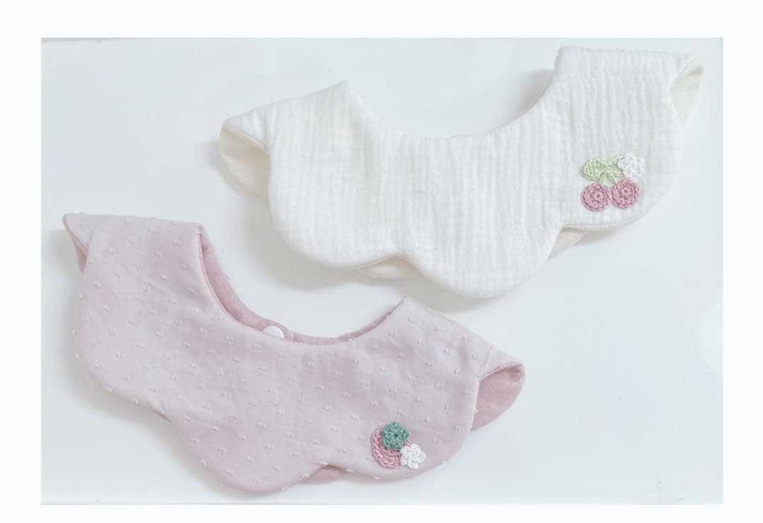 ハンドメイドスタイ　くまみみスタイ　白米様