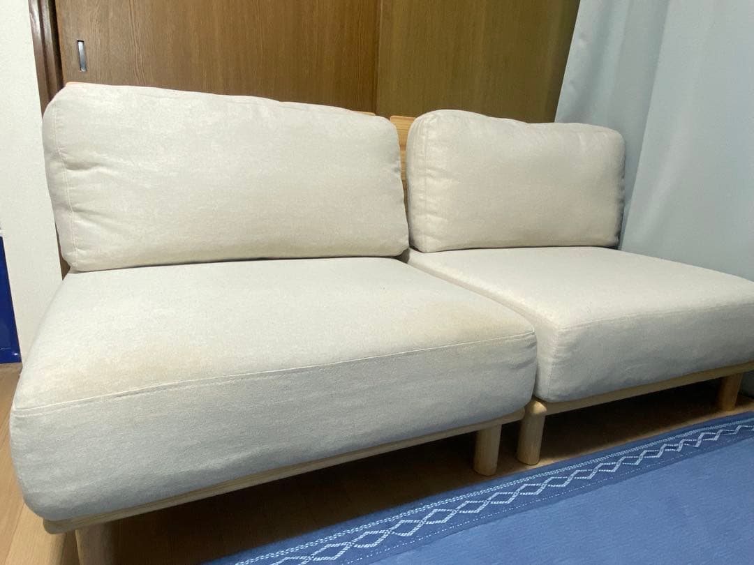 2人がけ ファブリックローソファ