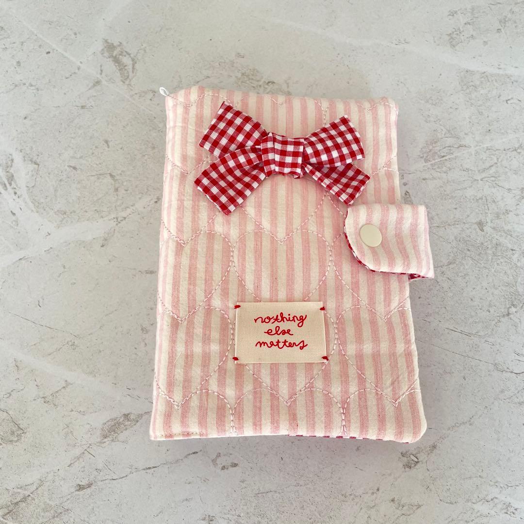 『リフィル付き』A6バインダー&バインダーカバーセット　リボンバインダー貯金韓国