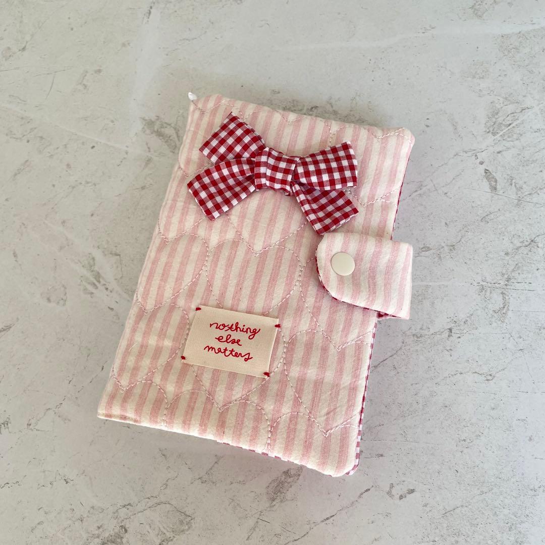 『リフィル付き』A6バインダー&バインダーカバーセット　リボンバインダー貯金韓国