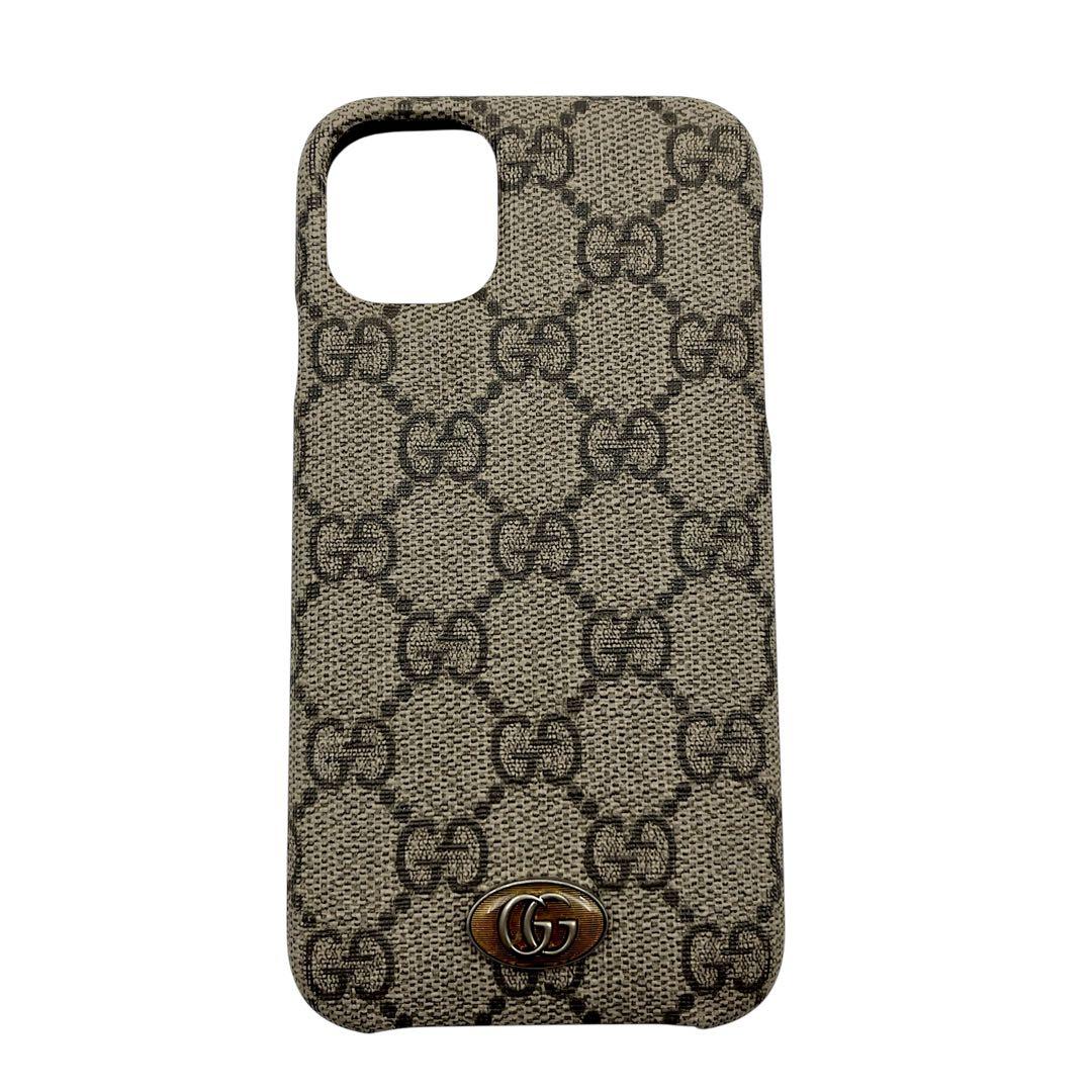 【極美品】GUCCI　グッチ　スマホケース　iphone11 GG総柄　ベージュ